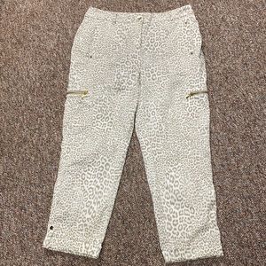 Chico’s gray leopard capris/ cargo pants- size 00 or medium